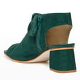 thumbnail image 3 of FSJ Women Casual Bowknot Peep Toe Sandals Chunky Low Heel Sandal Booties Hollow Cutout Slingback Zipper Comfortable Dress Shoes Size 10.5 Forest Green, 3 of 4