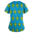 thumbnail image 3 of Christmas Grinch Shirts for Women Scrubs Tops Plus Size Working Uniform with Pockets Short Sleeve V-neck Nursing Uniform Printed Blouse, 3 of 3