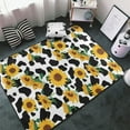 thumbnail image 3 of Cute Cow Print Sunflower A Shaggy Area Rug, Rugs for Living Room Bedroom Non Slip Door Mat Indoor Carpet Machine Washable Nursery Home Decor Floor Mats for Entryway 60x39in-#, 3 of 5