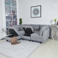 thumbnail image 2 of 7-Seater Modular Sectional Sofa Couch with Storage Seats, Convertible Sleeper Sofa Bed with Ottoman and Thick Cusions, Fabric Upholstered Sofa Couch for Living Room, 2 of 5