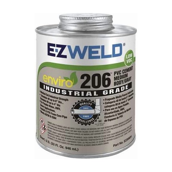 Ez Weld Pipe Cement,32 fl oz,Gray EZ30604N