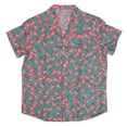 thumbnail image 1 of Camisa estampada de manga corta Nikou para hombre con estampado animal verde verano XXL, 1 of 15