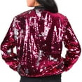 thumbnail image 4 of Yuyuzo Veste à Paillettes pour Femme à Manches Longues, Col Rond, Veste Zippée avec Poche, Tenue de Fête/Boîte de Nuit, Manteau, 4 of 5