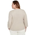 thumbnail image 2 of Alfred Dunner Womens Plus-Size Asymmetrical Floral Soutache Knit Top, 2 of 4