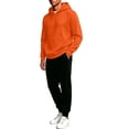 thumbnail image 4 of XUNKUSGA Mens Sweatsuit 2 Piece Set Fashion Hooded Sweatshirt and Joggers Set Casual Outfits for Men Hoodie Sweatsuit Sets Casual Jogging Athletic Suits Orange XL, 4 of 6