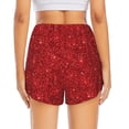 thumbnail image 4 of Xecao's Red Glitter for a double-layer running short for women, perfect for gym, tennis, and more, featuring a convenient pocket., 4 of 9