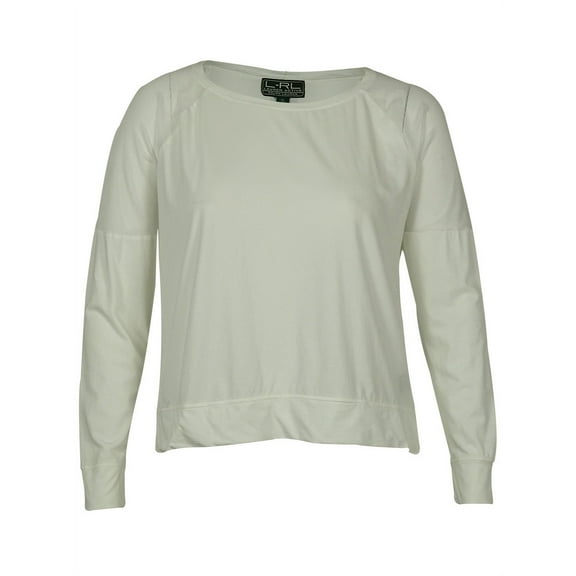 Women's Long Sleeve Mesh Shoulder Top Shirt Wht XL