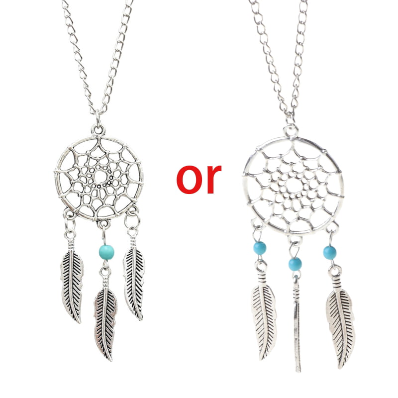 925 Sterling Silver Tree of Life Dreamcatcher Charm Necklace Feather Tribal 