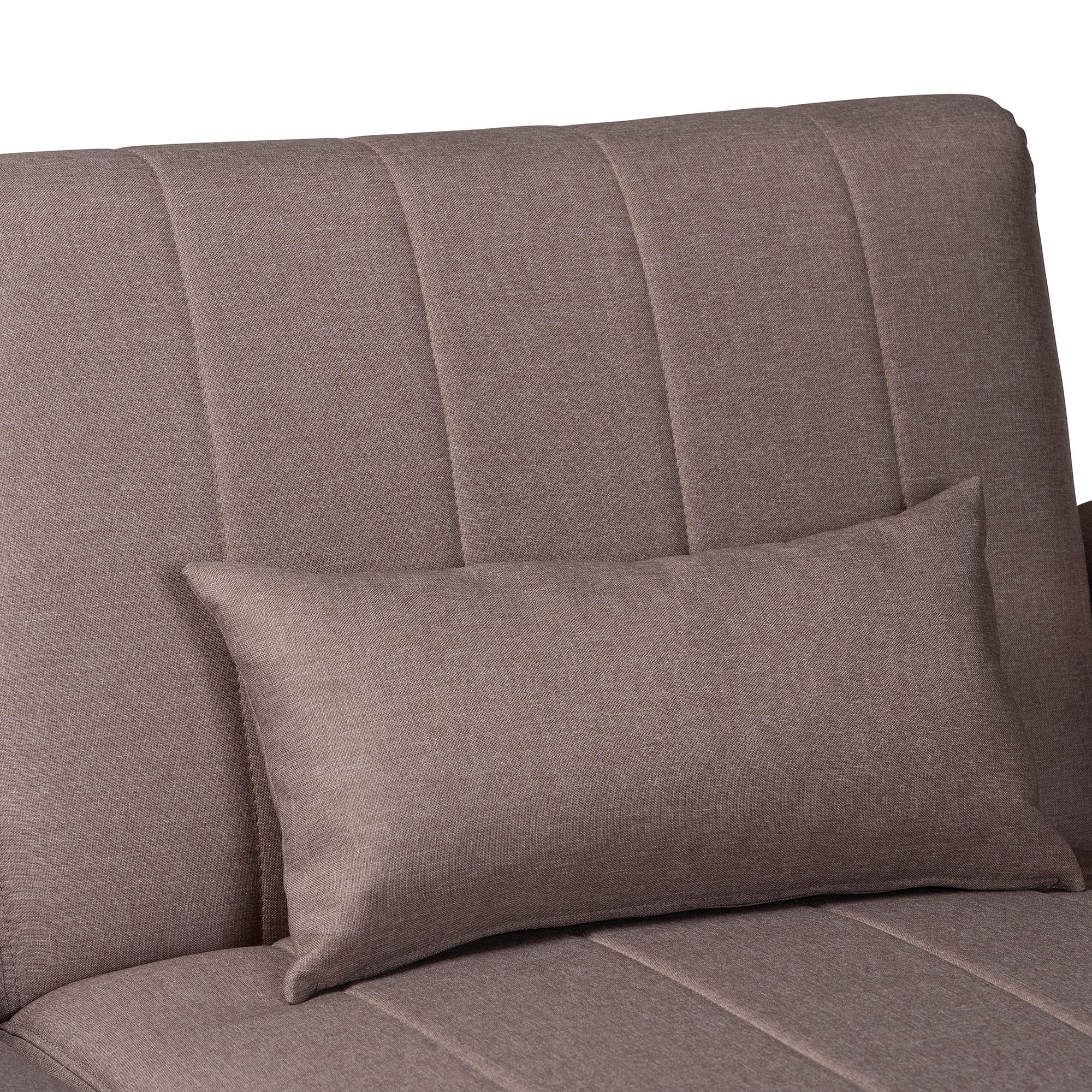 Baxton Studio Lanoma Retro-Modern Convertible Sleeper Sofa, 103.1" W, Silver