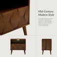 thumbnail image 4 of Wood End Table 2 Pieces with Drawer Open Shelf Charging Station Modern Table Living Room Walnut, 4 of 7