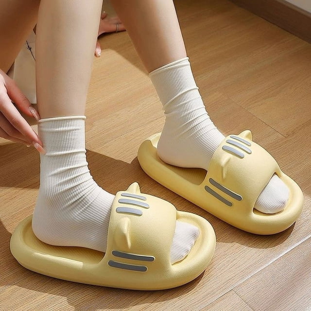 Zapatillas de verano antideslizantes para mujer, para uso en exteriores, de PVC, para el baño, con sensación de mierda en el hogar