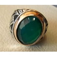 thumbnail image 5 of Green Onyx Mans Ring, Natural Green Onyx, December Birthstone, Silver Jewelry, 925 Silver Ring, Birthday Gift, Heavy Mens Ring, Arabic Design, Ottoman Style Ring, Christmas, Turkey Mens Signet Ring, 5 of 6
