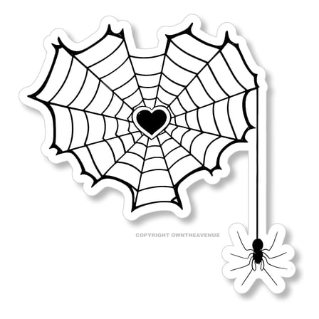 Spiderweb Heart Car Truck Window Bumper Laptop Vinyl Decal Sticker 4"