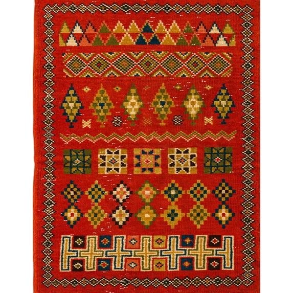 Ahgly Company Indoor Rectangle Abstract Light Brown Southwestern Area Rugs, 3' x 5'