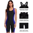 thumbnail image 3 of Women's Athletic One Piece Swimsuit Boyleg Racerback Knee Length Bathing Suit, 3 of 7