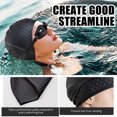thumbnail image 5 of Gorro de natación de silicona con forma de burbuja para reducir la resistencia, gorro de natación reutilizable para mujeres y hombres, mantiene el peinado sin cambios, 2 uds., 5 of 5