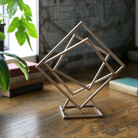 - Urban Trends Collection: Metal Abstract Sculpture Metallic Distressed Finish
