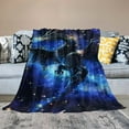 thumbnail image 2 of ONETECH Galaxy Dragon Sherpa Blanket Chic Outer Space Starry Sky Throw Blanket Jungle Animals Dragon for Bed Soft Couch Children Bedroom Decor Blue Black Plush Blanket Twin, 2 of 6