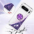 thumbnail image 5 of for Google Pixel 8 Pro Luxury Glitter Case for Women Girls, Sparkle Flowing Clear Quicksand Soft TPU Liquid Case Cover with Bling Diamond Ring for Pixel 8 Pro -Purple, 5 of 13