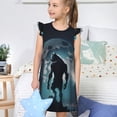 thumbnail image 4 of Balery Moon Wolf Warrior Camisón de princesa para niñas, pijama de algodón con mangas abullonadas, suave y bonito.-Medium, 4 of 6