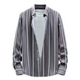 thumbnail image 2 of YFNNUP Mens Striped Western Shirts Long Sleeve Casual Button Downs Cowboy Shirt Regular Fit Work Shirts with Pockets, 2 of 5
