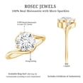 thumbnail image 4 of Rosec Jewels Moissanite Solitaire Engagement Ring 2 Carat - 8 mm - D-VS1 Quality Certified Bypass Ring - with Jewelry Box, 14K Yellow Gold, US 7.50, 4 of 5