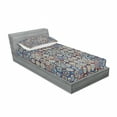 thumbnail image 3 of Geometric Bedding Set with Sheet & Covers, Modern Ring Formed Round Spiral Vortex Circles in Many Tones Work of Art, Printed Bedroom Decor 2 Shams, 4 Sizes, Royal Blue Umber, by Ambesonne, 3 of 3