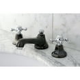 thumbnail image 2 of Kingston Brass NS4467BX Water Onyx widespread lavatory faucet with brass pop-up drain, black nickel finish with chrome, 2 of 6