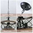 thumbnail image 6 of Dawn Whisper Cage Wood Farmhouse Chandelier Rustic Dimmable 5-Light Pendant Light, 6 of 11