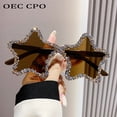 thumbnail image 5 of Gafas de sol con forma de estrella para mujer, lentes de sol con diamantes de imitación brillantes, estilo Punk, sin montura, 5 of 5