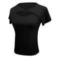 thumbnail image 3 of Tittly T Shirts for Women Going Out Tops Women's Cutout Tops Basic Long Sleeve Round Neck Slim Fit T Shirts Spring Tops for Women Tshirts Shirts Black L, 3 of 4