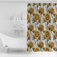 thumbnail image 3 of Shower Curtain, Farm Sunflower Leaves Seamless Waterproof Shower Curtain Set with Hooks for Bathroom Showers,Stalls and Bathtubs,72x72In Watercolor Plant on White, 3 of 9