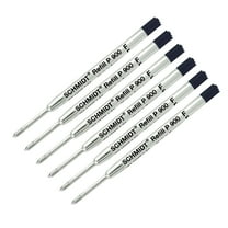 Schmidt P900 Black 6-Pack F Parker-Style Ballpoint Refill, 0.6mm Fine Tip Refill (SC58139)
