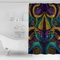 thumbnail image 3 of Hokiten Shower Curtain, Yellow Purple Green Fabric Shower Curtains for Bathroom, Modern Abstract Art Geometric Bath Curtain Waterproof Bathtub Curtains with 12 Hooks, Standard 72" x 72", 3 of 7