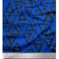 thumbnail image 1 of Soimoi Blue Cotton Duck Fabric Triangle Geometric Print Sewing Fabric Yard 42 Inch Wide, 1 of 3