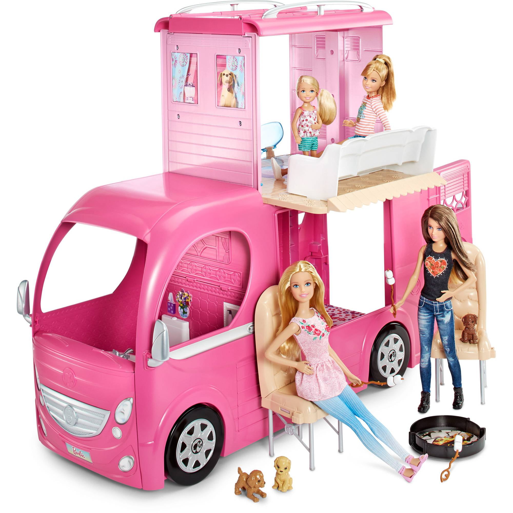 barbie pop up camper van