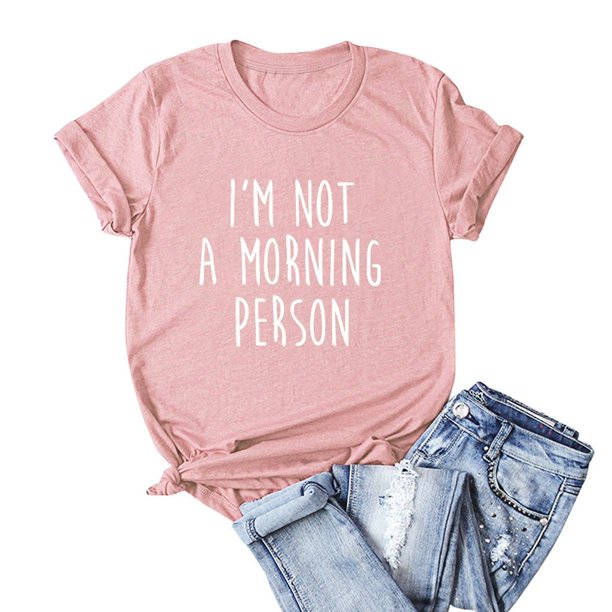 Gibobby Playera de Manga Corta con Cuello Redondo Sack WomensO-Neck Short Fashion Pocket Plus Algodón Manga Tamaño Tee Casual Top Blusa de mujer(Rosa,G)