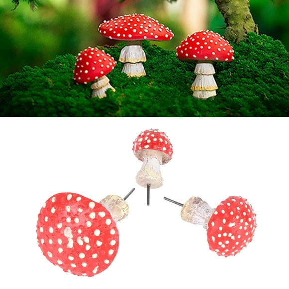 Mushroom Garden Decor, Portable Simulated Luminous Mushroom Decor Reusable 3Pcs For Mini Pots