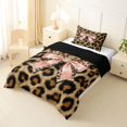 thumbnail image 6 of Erosebridal Leopard Animal Print Twin Comforter Sets For Women,Pink Girly Bow Bedding Set For Girls Kids,Black Reversible,2pcs, 6 of 7