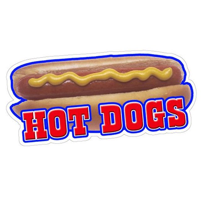 SignMission D-DC-8-Hotdogs2 Hot Dogs Ii Concession Decal Sign - Stand Cart Dog Vendor