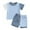 Blue, variant on LYMAYTER Kids Baby Boys Girls Short Sleeve Outfit for Toddler Solid Color T-Shirt Tops 2PCS Set Summer Soft Tees Shirt 3m-3T