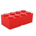 thumbnail image 3 of Caja de almacenamiento de herramientas de maquillaje cosmético de escritorio, organizador de contenedores de bloques de construcción DIY, color rojo, 3 of 8