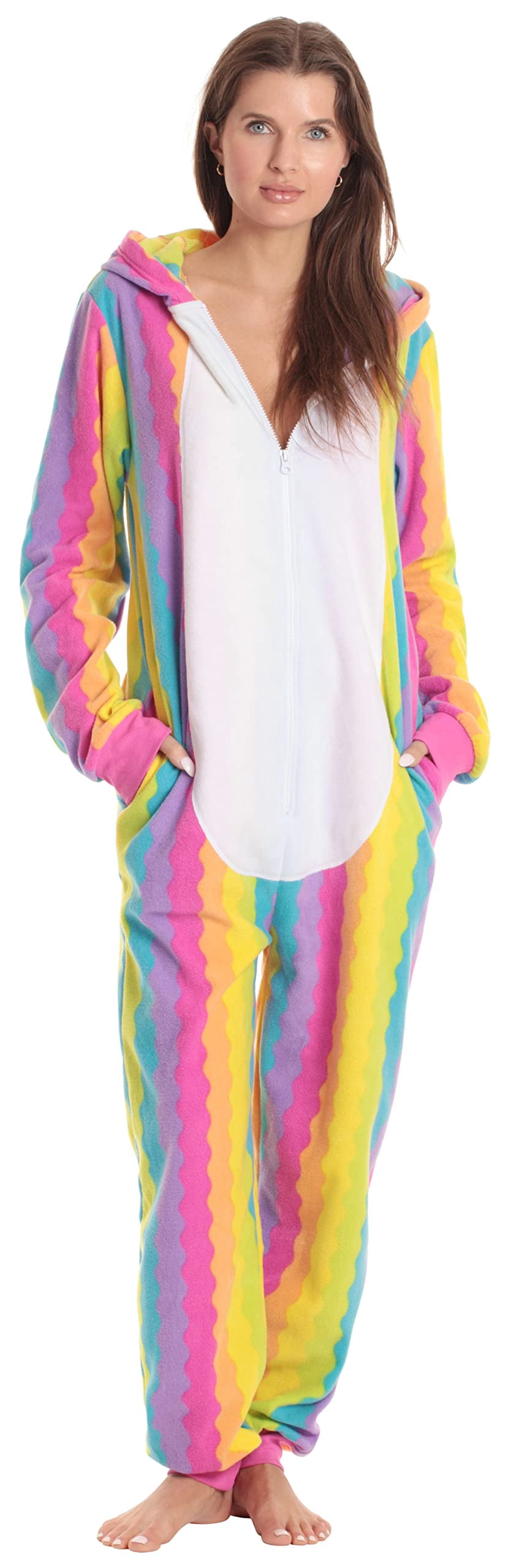 Just Love Comfortable and Cute Adult Animal Onesie Pajamas - Perfect for Lounging and Sleepwear (Unicorn Rainbow Womens, XX-Large)