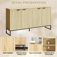 thumbnail image 4 of Furtivusia Sideboard Buffet Cabinet with 4 Doors, Accent Storage Cabinet with Adjustable Shelves, Kitchen Console Table with Doors for Living Room, Dining Room, Wood Color, 4 of 8