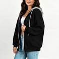 thumbnail image 7 of Hurxie Women's Zip Up Y2K Hoodies Casual Long Sleeve Sweatshirts Fall Winter Track Jackets with Pockets Black,M, 7 of 7