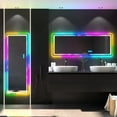 thumbnail image 5 of LVSOMT 55"x20" RGB LED Mirror, Full Length Mirror with Lights, Wall Mounted Hanging Mirror, Full Body Lighted Mirror for Bedroom Living Room Locker Room Bathroom, Aluminium Alloy (Black), 5 of 9