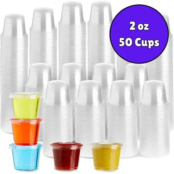 2 Oz Plastic Clear Disposable Portion Cups Sauce Souffle Cup With Lids Bpa Free