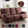 thumbnail image 3 of Lavish Cover Stretch Recliner Sofa Cover, Non-Slip Slipcovers for Recliner Sofa, Washable Furniture Protector with Pocket & Elastic Bottom for Kids Pets, 3 Seaters, Dark Gray, 3 of 7