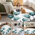 thumbnail image 6 of Area Rug 48in, Watercolor Teal Green Tulip Flower on White Floor Carpet Living Room Rug, Spring Floral Leaves Non-Slip Welcome Mat Indoor Rugs for Bedroom Dining Room, 6 of 9