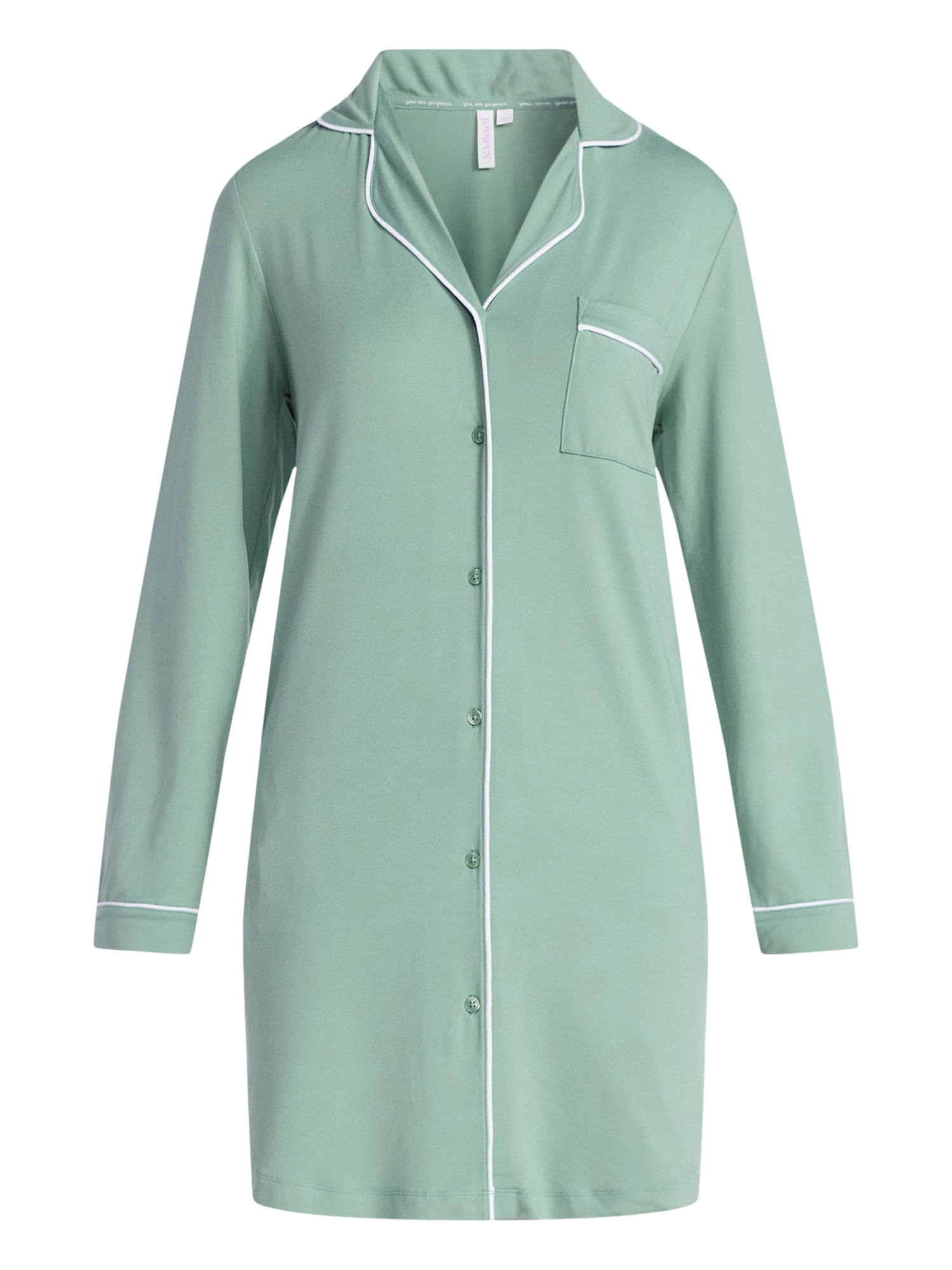 Joyspun Women's Dreamy Soft Collection Long Sleeve Sleepshirt, Sizes S-4X